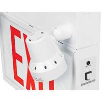 Enseigne de sortie avec &eacute;clairage de s&eacute;curit&eacute;, DEL, &agrave; piles/&agrave; raccordement fixe, 12-1/10" lo x 11" la, Anglais Fastek