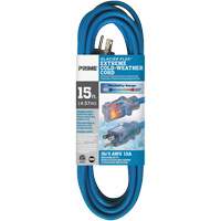 Glacier Flex&reg; Extreme Cold Weather Extension Cord, Outdoor, SJTW, 16/3 AWG, 13 A, 15' Fastek